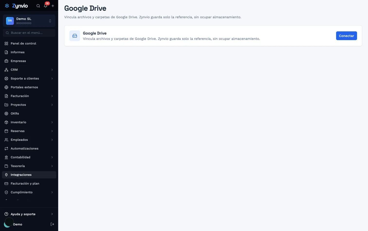 Integración de Google Drive en Zynvio para vincular documentos como referencia